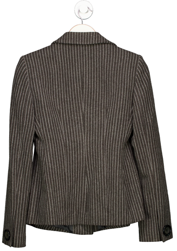Emporio Armani Grey Single Breasted Pinstripe Blazer Jacket UK 10