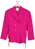 bouguessa Caro Double-breasted Tie-detailed Woven Blazer - Pink One Size
