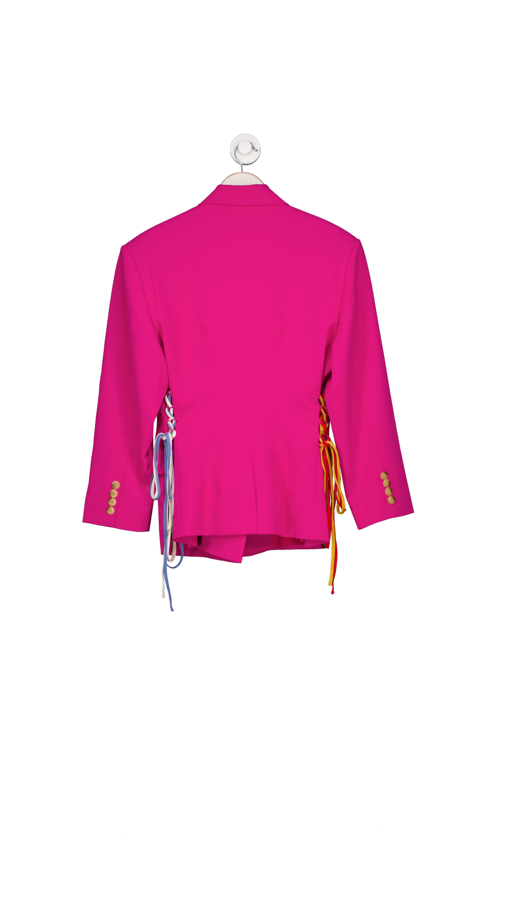 bouguessa Caro Double-breasted Tie-detailed Woven Blazer - Pink One Size