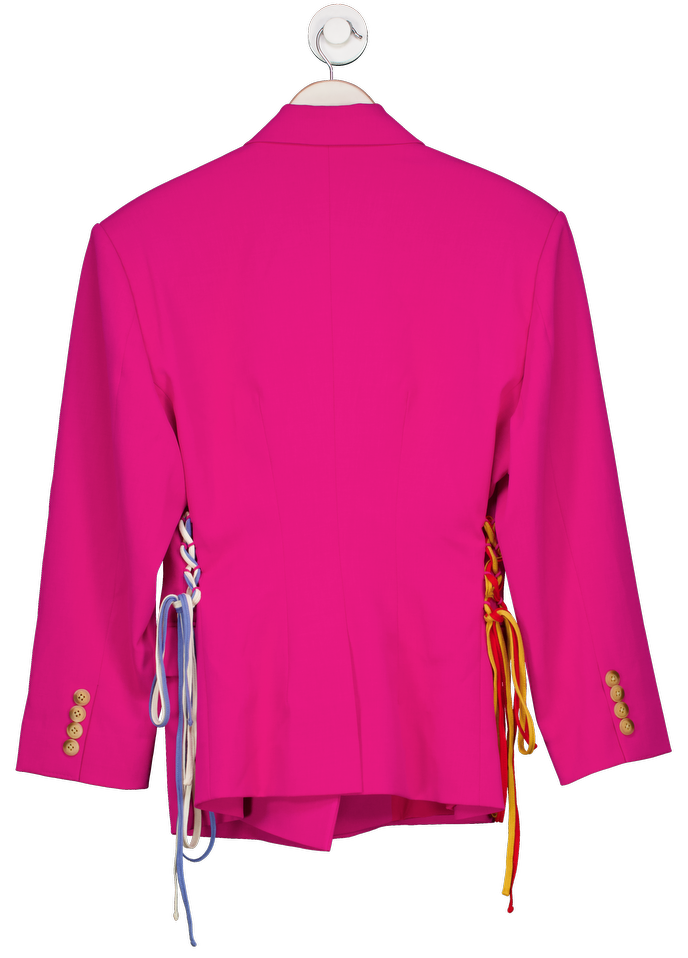 bouguessa Caro Double-breasted Tie-detailed Woven Blazer - Pink One Size
