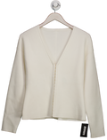 White Hook And Eye V-neck Cardigan UK S