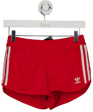 adidas Red Originals Red/white Three Stripe Shorts UK 8