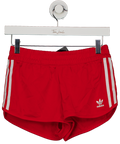 adidas Red Originals Red/white Three Stripe Shorts UK 8