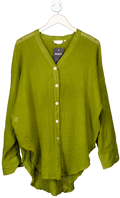 Monday Swimwear V-neck Linen Cover-up - Olive Green UK S