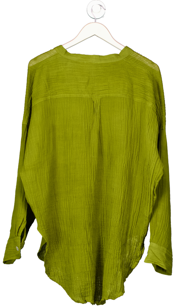 Monday Swimwear V-neck Linen Cover-up - Olive Green UK S