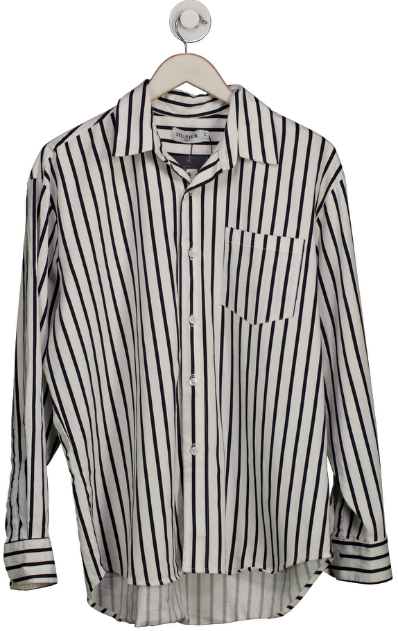 Musier Paris White Besito Striped Stretch-cotton Shirt UK 12