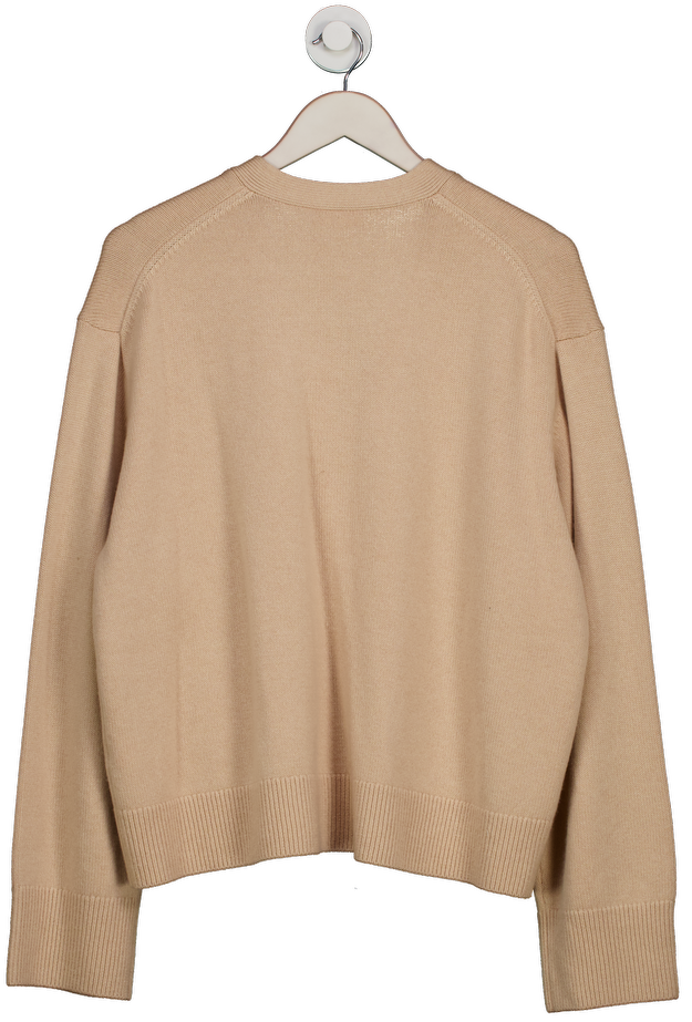 LilySilk Beige Wool-cashmere Blend Cardigan UK M