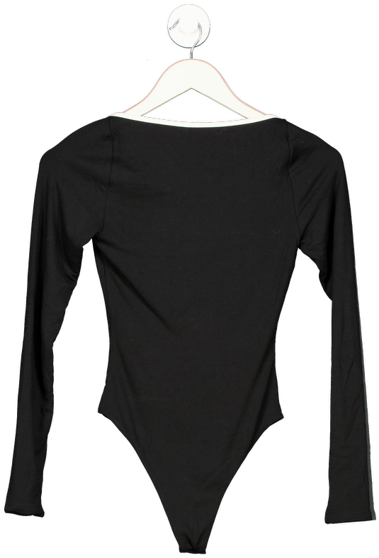 Oh Polly Lara Modal Contrast-trim Bodysuit In Black UK XS