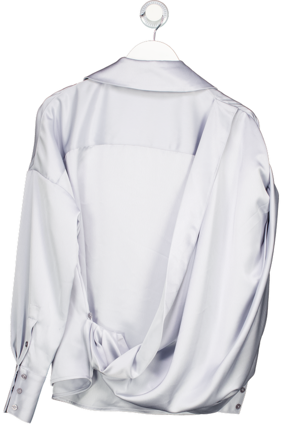 Demo Blue Wrap Drape Shirt UK M