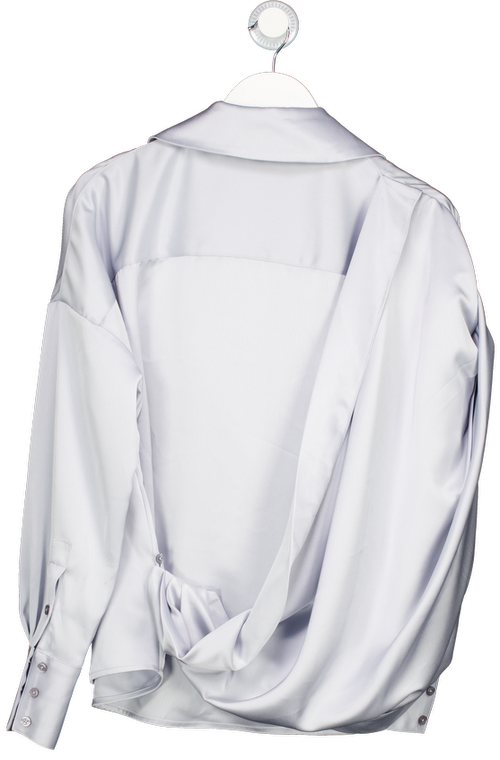 Demo Blue Wrap Drape Shirt UK M