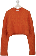 Ami Paris Orange Cable Knit Crew Neck UK S