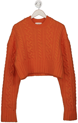 Ami Paris Orange Cable Knit Crew Neck UK S