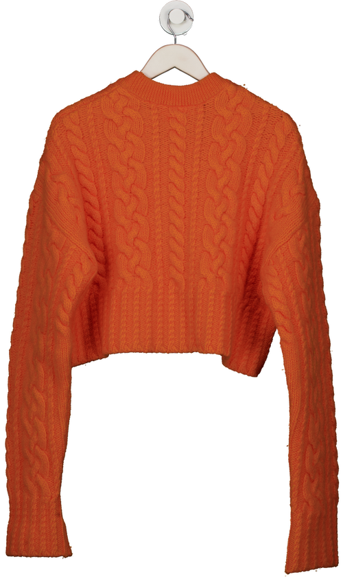 Ami Paris Orange Cable Knit Crew Neck UK S