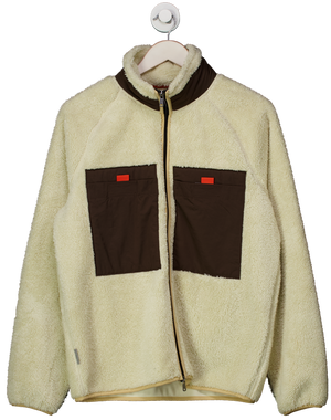 Woolrich Cream Sherpa Zip Up Fleece UK S