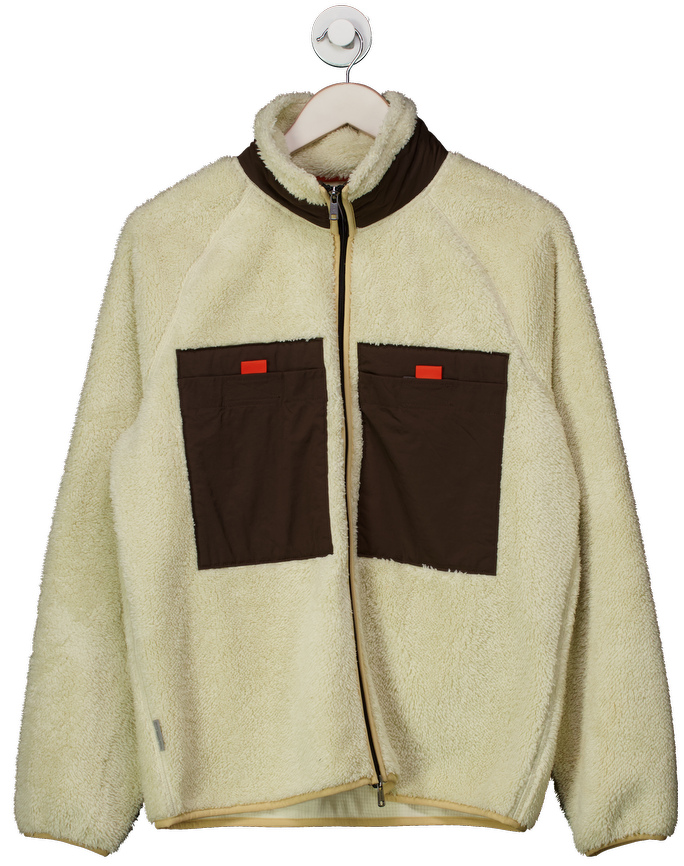 Woolrich Cream Sherpa Zip Up Fleece UK S