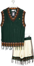 adidas Green Clot Knitted Vest And Shorts UK M