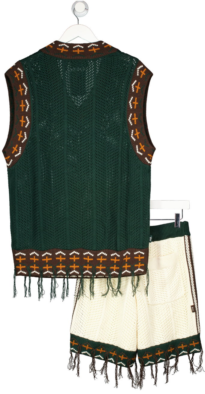 adidas Green Clot Knitted Vest And Shorts UK M