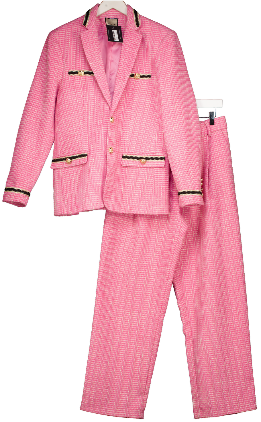 Orttu Pink Louis Jacket And Pants Set UK S