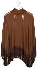 DE LA VALI Brown Levanto Poncho In Cedar Georgette UK S