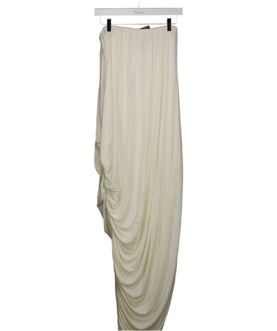 BAYSE Cream Callista Brandeau Draped Maxi Dress - Ivory UK XS