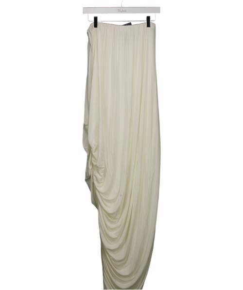 BAYSE Cream Callista Brandeau Draped Maxi Dress - Ivory UK XS