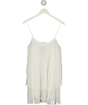 ZARA White Pleated Tiered Mini Dress UK XXS