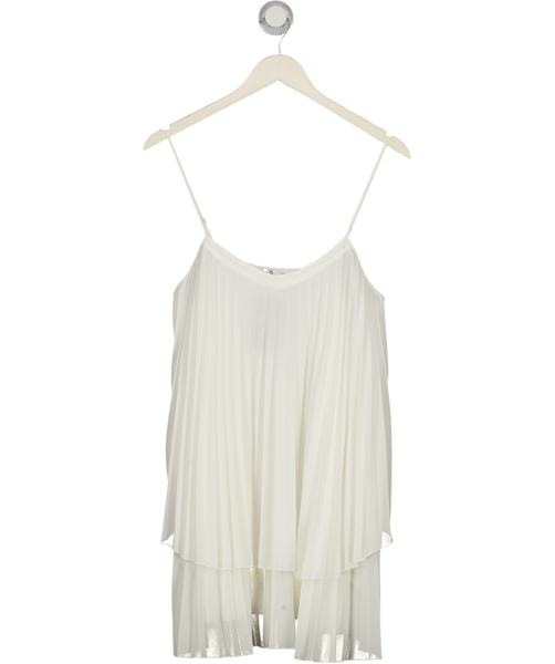 ZARA White Pleated Tiered Mini Dress UK XXS – Reliked