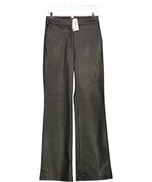 H&M Black Faux Leather Bootcut Trousers UK 4