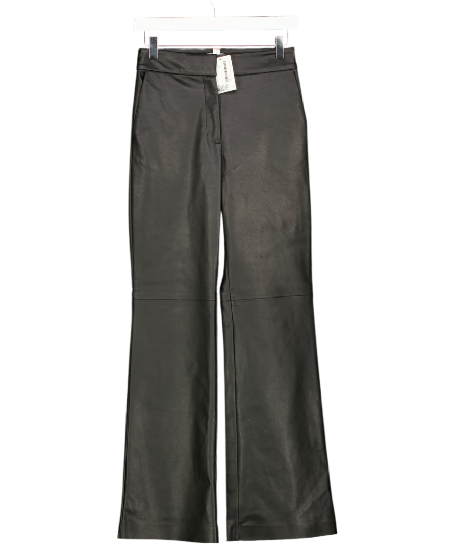 H&M Black Faux Leather Bootcut Trousers UK 4