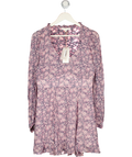 LOVESHACKFANCY Pink Cassidy Floral-print Georgette Mini Dress Us10 UK 14
