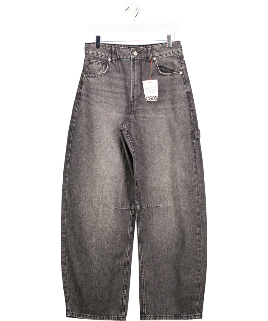 ASOS Grey Wash Barrel Leg Jeans UK 8