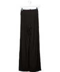 T/ALA Black Ribbed Modal Wide Leg Trouser UK S