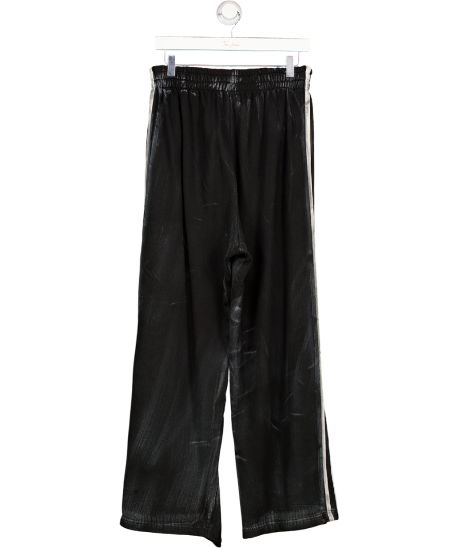 90's Product Black Printed Oversized Pipe Detail Jogger UK L