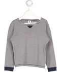 PETITE BATEAU Blue Long-sleeved Stripy Cotton T-shirt 6 Years