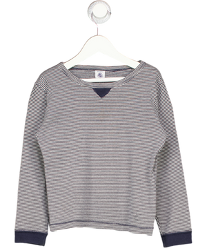 PETITE BATEAU Blue Long-sleeved Stripy Cotton T-shirt 6 Years