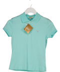 Barbour Turquoise Blue  Fitted Polo Shirt UK 8
