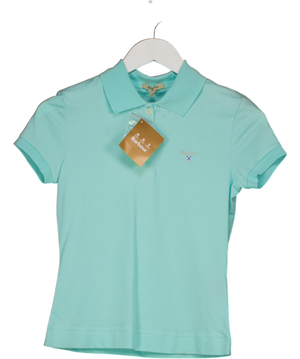 Barbour Turquoise Blue  Fitted Polo Shirt UK 8