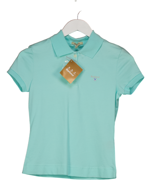 Barbour Turquoise Blue  Fitted Polo Shirt UK 8