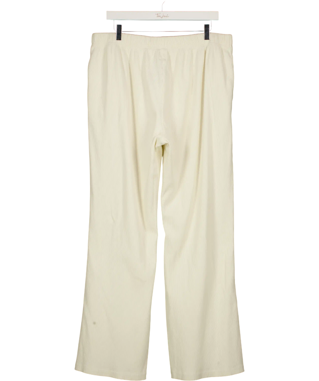 MAEBE Awayday Cream Pleated Wide Leg Trousers UK XXXL