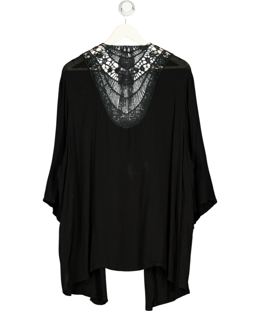 YOURS Black Lace Back Kimono Jacket UK 26