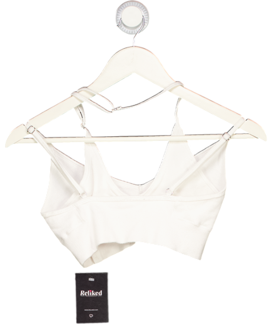 Bo + Tee White Layered Sports Bra UK S