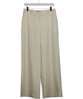 REISS Cream Leanna Petite Wool Blend Wide Leg Tux Trousers UK 10