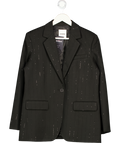 SANDRO PARIS Black Sequin-stripe Opera Blazer Fr40 UK 12