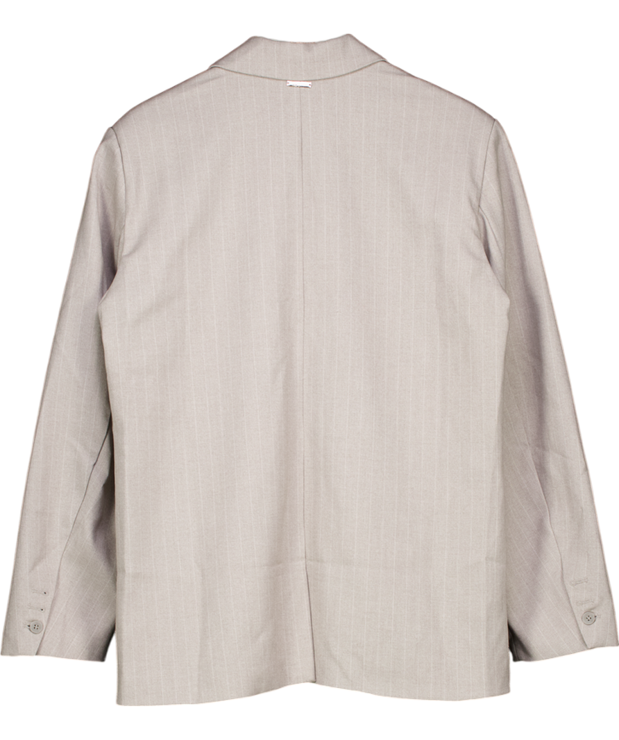 The Couture Club Grey Pinstripe Oversize Blazer UK 8