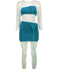 Mars the Label Blue The Aleki Asymmetric Top (uk6) And Skirt Set UK 8