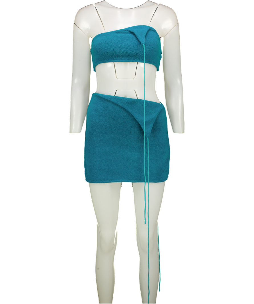 Mars the Label Blue The Aleki Asymmetric Top (uk6) And Skirt Set UK 8