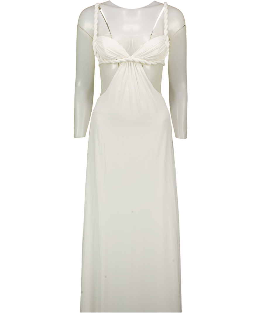 WHITE FOX Tessara Twist Maxi Dress Off White UK XS