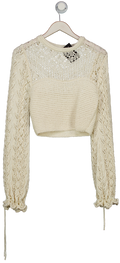 ZARA Cream Crochet Lace Knit Jumper UK M