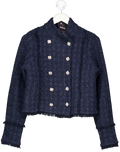 Mint Velvet Navy Blue Crystal Button Boucle Jacket UK S