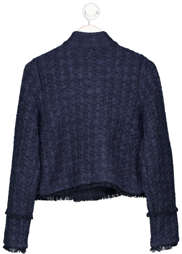 Mint Velvet Navy Blue Crystal Button Boucle Jacket UK S